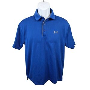 Under Armour Mens Loose Fit Polo Shirt Royal Blue Short Sleeve Medium M Golf